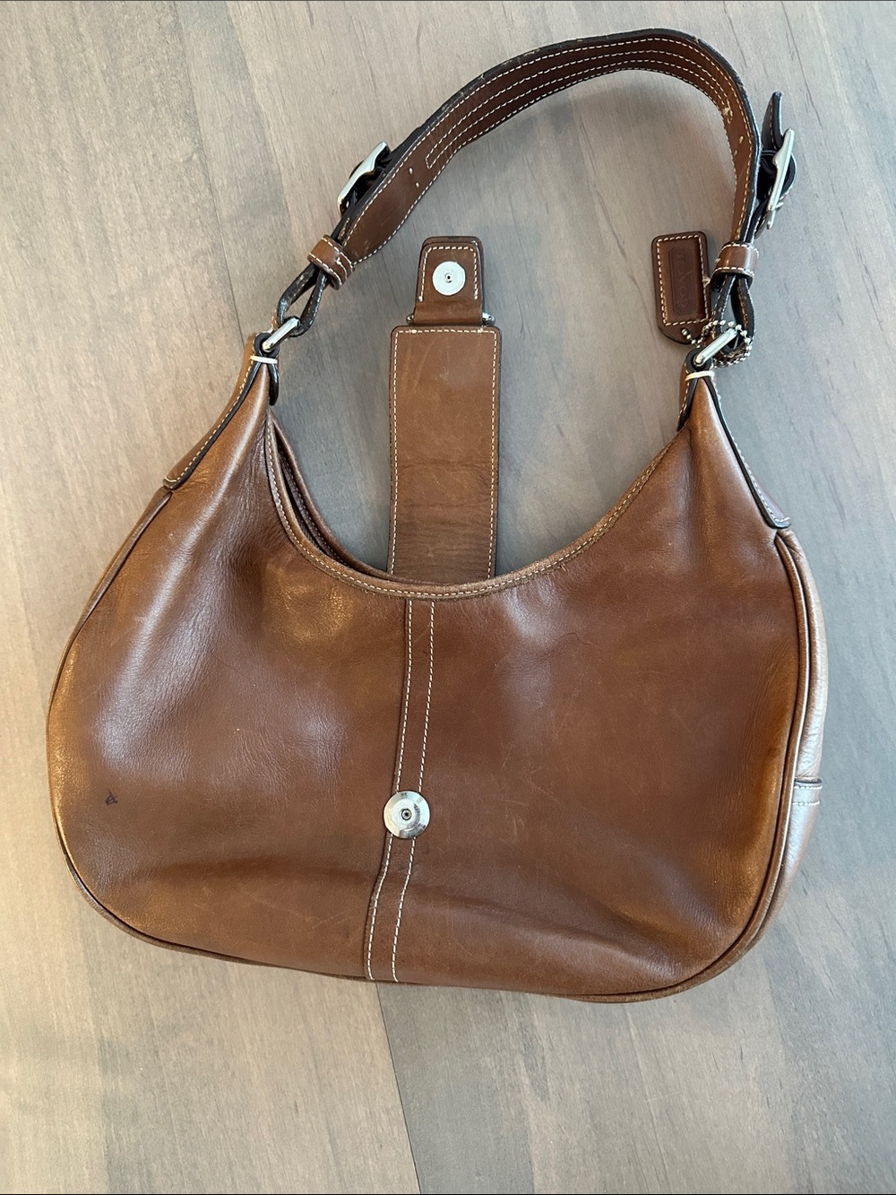 Coach Leather Hobo Shoulder Bag - Brown - Picture 3 of 10